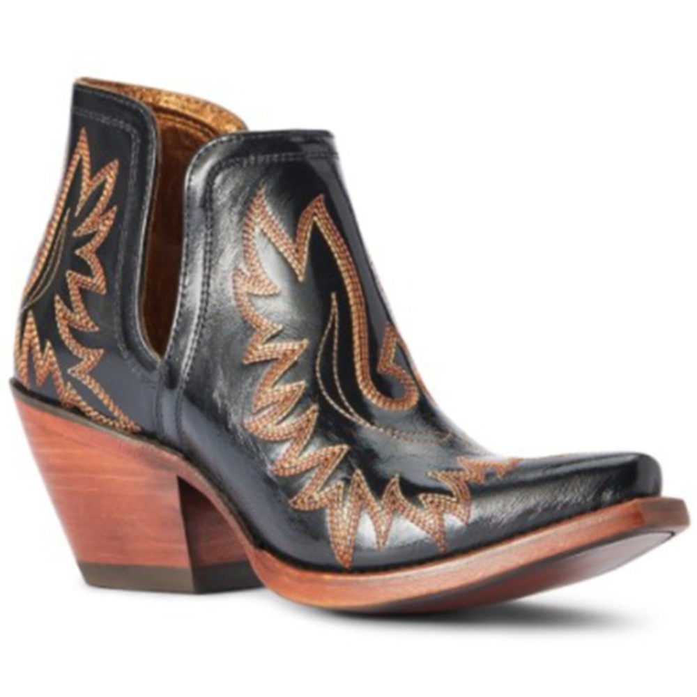 ARIAT Dixon Patent Spade snip toe booties